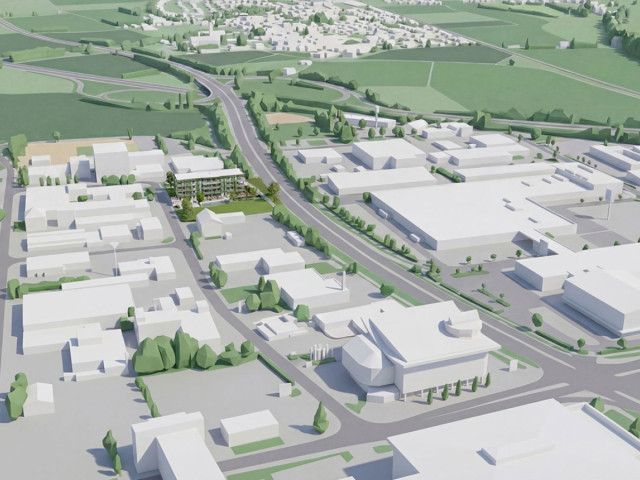 Lageplan von der Stadt Senden, in dem das Greenhouse eingezeichnet ist.