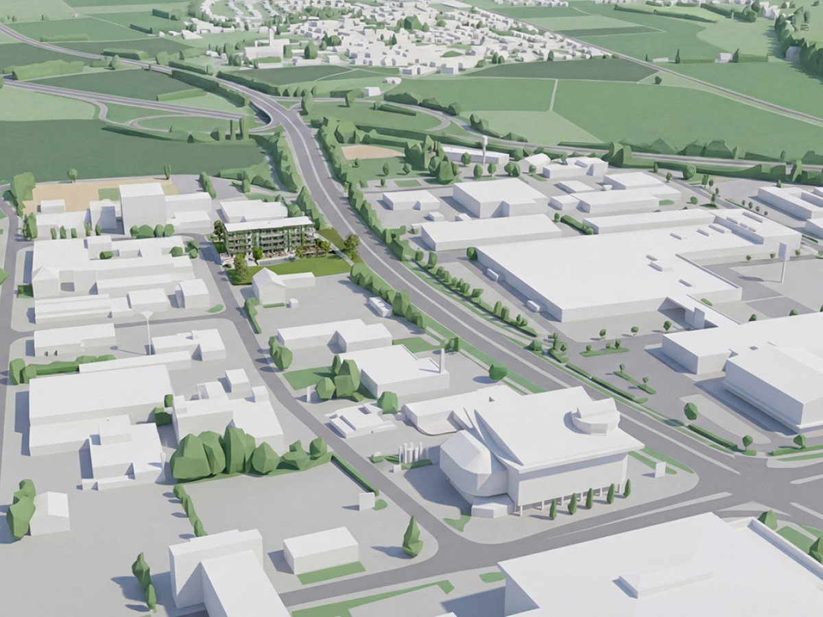 Lageplan von der Stadt Senden, in dem das Greenhouse eingezeichnet ist.